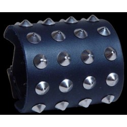 4 row conical studs leather wristband