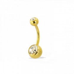 316L Gold Belly bar with...