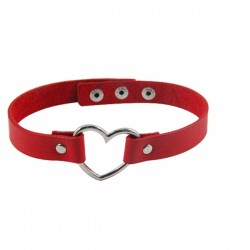 CHRL21 CHOKER RED WITH HEART