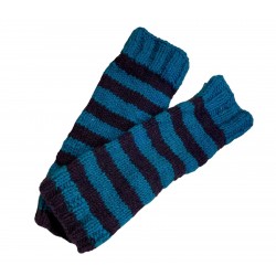 Knit Leg Warmers Black Blue...