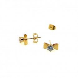 SSTER0027 Gold bow stud...