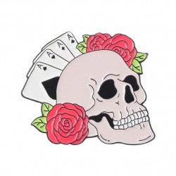 PIN116  PIN Skull with red...