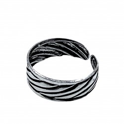 TOESR0054  Stripes Toe Ring...