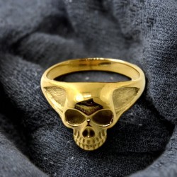 SSTRG0782  Gold Skull Ring...