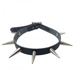 CHRL40 LEATHER CHOKER WITH...