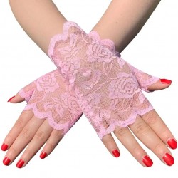 GL0011  Γάντια Ροζ Δαντέλα...