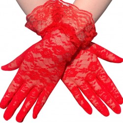 GL0014  Gloves Red Lace...