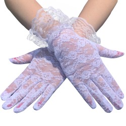 GL0015  Gloves White Lace...