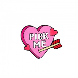 PIN214  Heart Pin ''PICK ME"
